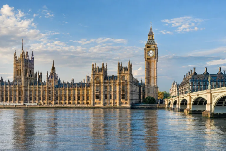 Illustrative view of Westminster beside the River Thames